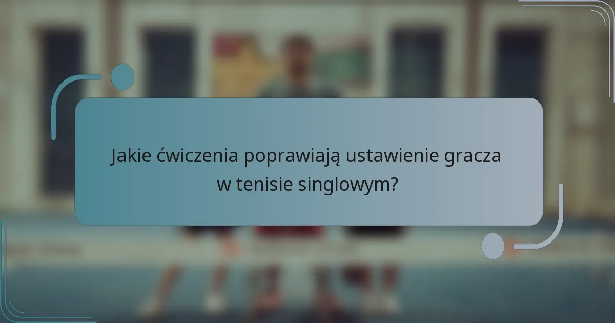 Jakie ćwiczenia poprawiają ustawienie gracza w tenisie singlowym?